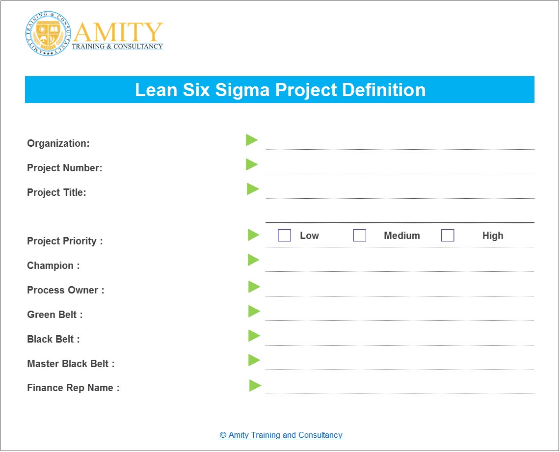 lean six sigma project definition
