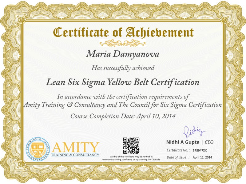 Six Sigma Yellow Belt Training and Certification Program