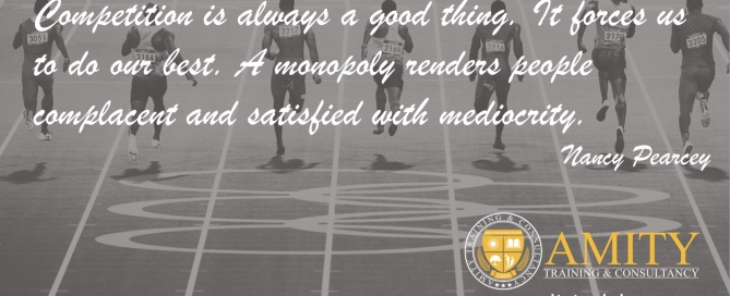 Competition is always a good thing. It forces us to do our best. A monopoly renders people complacent and satisfied with mediocrity